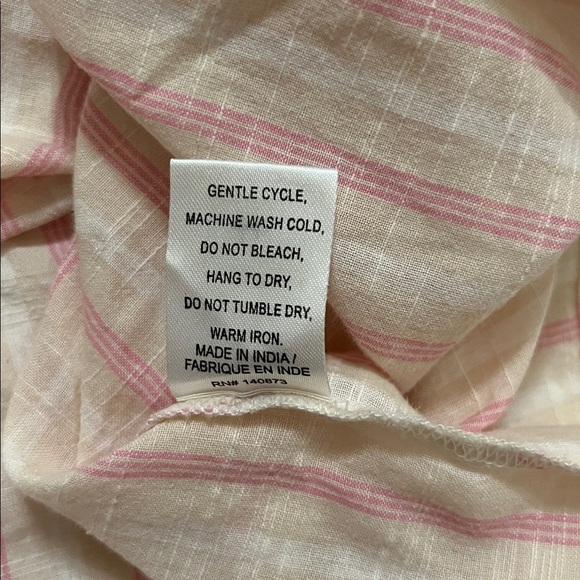 LoveShackFancy Pink Striped Blouse with Lace and Pom-Poms - Picture 7 of 8